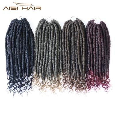 China 16inch Crochet Afro Wave Aisi Hair Braids Goddess Curly Faux Locs Crochet Hair Extensions Ombre Braiding Hair for sale