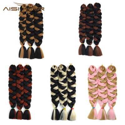 China Yaki Aisi Hair Mixed Color 82 Inch Braid Hair Low Temperature Fiber Braiding Hair Good Quality Flame Retardant Hair Extension For Women for sale