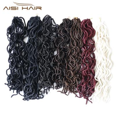 China Afro Wave Aisi Hair Faux Locs Locs Crochet Hair Extensions 18inch Soft Curly 24 Roots Long Crochet Braids Dreadlock Wigs for sale