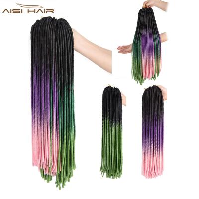 China Straight Synthetic Ombre Three Tone Color Long Hair Dreadlocks Braid Hair Extensions Braiding Heat Resistant Fiber for sale