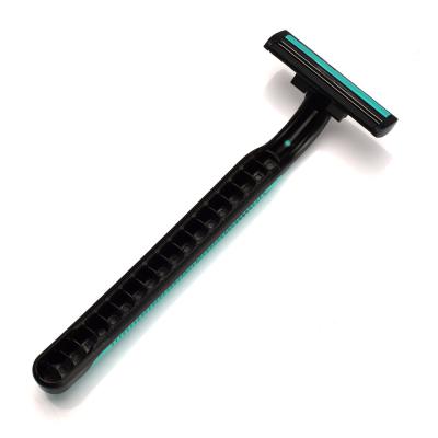 China 10pcs/set Twin Blade Double Edge Blades Razor Shaving Razor Set Non-Slip Disposable Scooter Stainless Steel Blade Travel Twin Green Black for sale