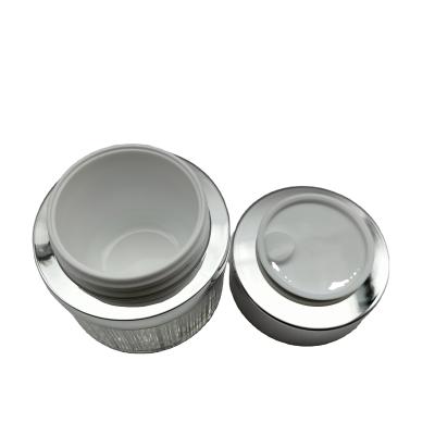 China Packaging 15g 30g Cosmetic Silver Gold Cosmetic Glass Acrylic Cream Jar for sale