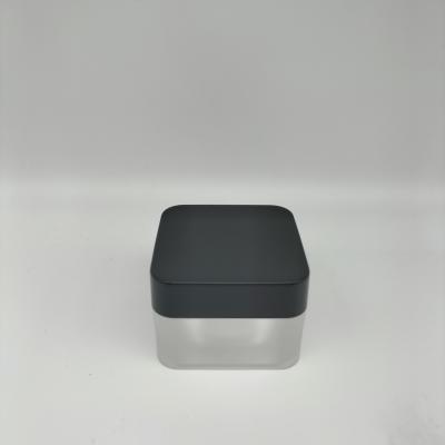 China Non Spill Black Square Hot Selling Empty Acrylic Cosmetic Cream Jar for sale