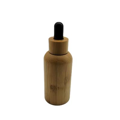 China High Quality Hot Selling Bamboo Cosmetic Packaging 1oz 2oz 4oz Essential Oil Bamboo Bottle With Lid Or Dropper for sale