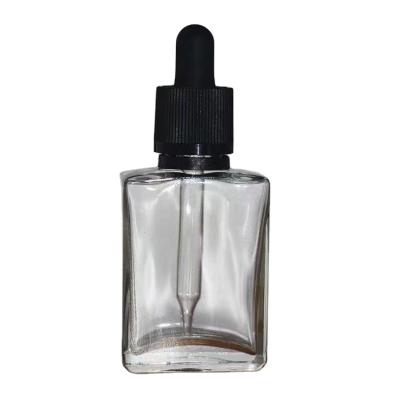 China 10ml 15ml 20ml 30ml 50ml 100ml Face Cosmetic Amber Square Eye Essential Oil Dropper Glass Bottle With Spray Or Pump for sale