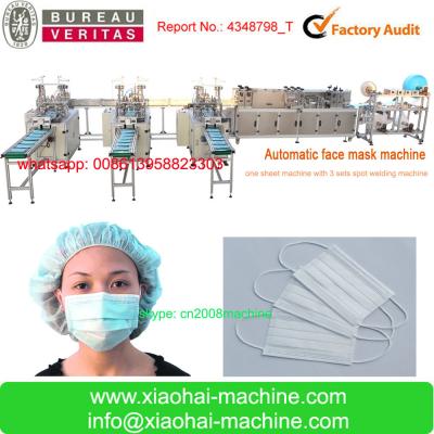 China NO LABOR Full Automatic face mask making machine join earloop and tie on the same machine for sale