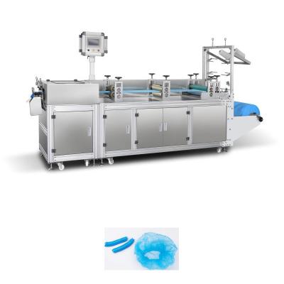 China Full Automatic High Speed Disposable PE Plastic Film and Nonwoven Bouffant Cap Making Machine for doctor,nurse,hopsital for sale