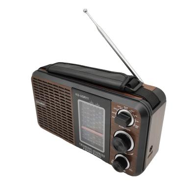 China FM/AM/SW 8 Band Radio Wooden Color Beautiful With Rechargeable Battery USB SD Card Vintage FM/AM/SW Radio World Portable Receiver for sale