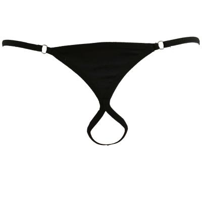 China Vulnerability Underwear Men's Sexy Underwear Mini Triangle T Pants Exposed JJ Strap Ring Thong for sale