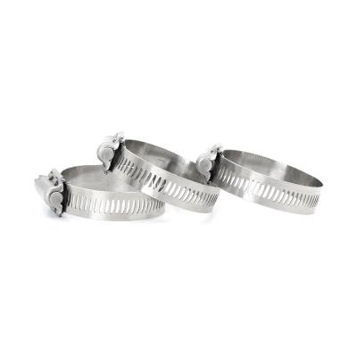 China Auto Parts Hot Sale 2 Pcs Housing Stainless Steel Perforated American Hose Clamp For Auto Parts for sale