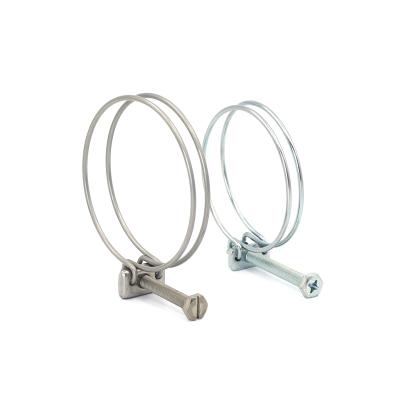 China Hose Clamp /Pipe Clamp High Quality 304 Stainless Steel Double Adjustable Spring Wire Hose Clamp for sale