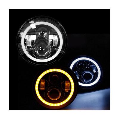 China Aluminum alloy base & Clear PC Cover Factory Direct Sale 7Inch 100W RGB App Controlled Angel Eye Round Fog Lamp Auto Motorcycle Atv Chasing Led Car Head Light for sale