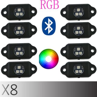 China Waterproof KingShow Off Road Rise Wireless Control Led RGB Rock Lights KS-HD-RGBW-8PCS for sale