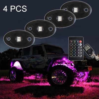 China Factory Price 12V LED RGBW System Atmosphere LED Rock Light Auto Lighting Automotive Interior Lights KS-HP-RGBW-4pc for sale