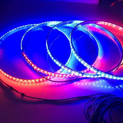 China AUTO CAR RGB APP control 17inch water proof led wheel lights roll ring lights led light for car wheels for sale