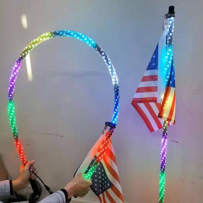 China Dreamcolor off-road led light bar led whip blue-tooth 2' led whip light buggy antenna for sale