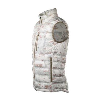 China 100% Polyester Mens Winter Style Snow Mountain Camouflage Hunting Fishing Down Vests for sale