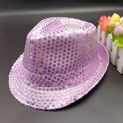 China 2021 Red-Pink Red-Pink Sequin Glitter Sequin Performance Hat Felt Hat Kids Party Hats Felt Hat Kids Reusable Costume Hats for sale