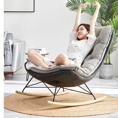 China (Other) FEIFAN Modern Adjustable Leisure Rocking Chair Furniture Living Room Relax Lounge Chair Suede Fabric Rest Chair for sale