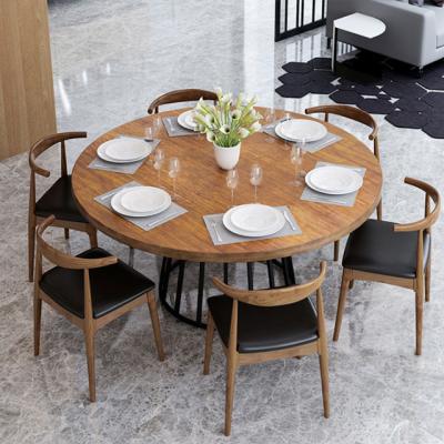 China New Style Customized Modern Simple And Elegant Solid Wood Round Dining Table With Chairs for sale