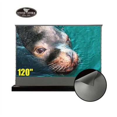 China 120 Inch ALR HD Rejection 120 Inch ALR HD Black Ambient Light Dark Gray Crystal S Indoor Motorized Obsidian 0.8 Long Throw Projector Projection Screens for sale