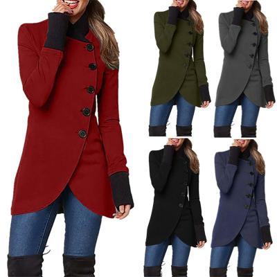 China Breathable 2022 New Solid Color Straight Long Sleeve Jacket With Edge Slit Stitching OEM for sale