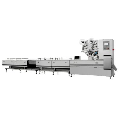 China Automatic chocolate/chocolate wafer biscuit packing machine/chocolate biscuit wafer packing machine servo system for sale