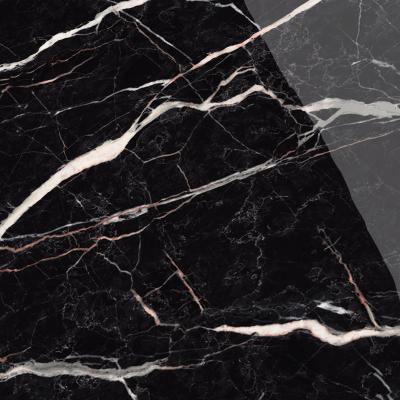 China Goodone 1000X1000 Simple Glazed Polished Full Look Marble Porcelain Black And White Floor Tiles for sale