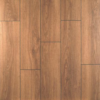 China Goodone Rustic Solid Dark Porcelain Tiles Wood Look Glazed Rustic Tiles for sale