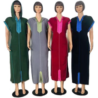 China Middle East Market Promotion Embroidery Rayon Abaya Plain Color Comfortable Wearing Muslim Casual Dress For Women for sale