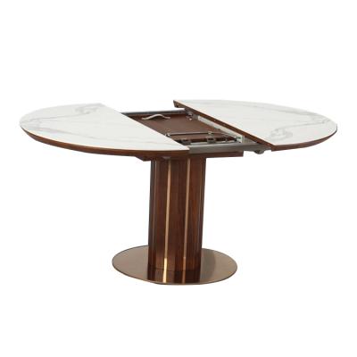 China Extendable table a modern folding dining table marble round dining table de comedor d'esstisch juegos de mesa de marmor de manger for sale