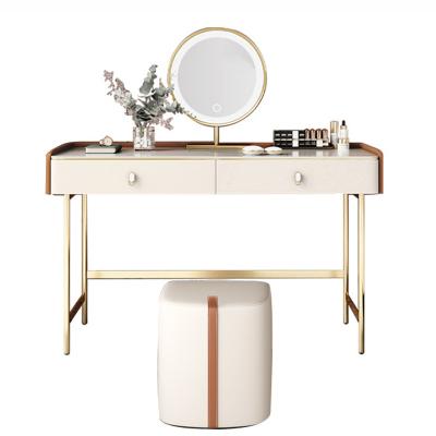 China Maquillaje New Design Modular Luxury Modern Vanity Small Wooden Tocador Light Mirror With Stool Dressing Table for sale