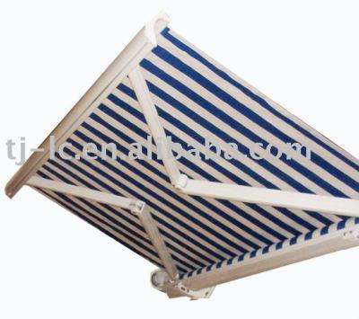 China Ourdoor Sunshade 7.0*4.0M LCGD Motorized Retractable FULL Cassette Awning With Ligh for sale