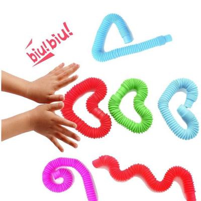 China Funny Worry Relife Toy Wholesale Fidget Toy Set Stress Relieve Stretchy Jumping Tube Toys Colorful Noise Pipes Tube Toy for sale