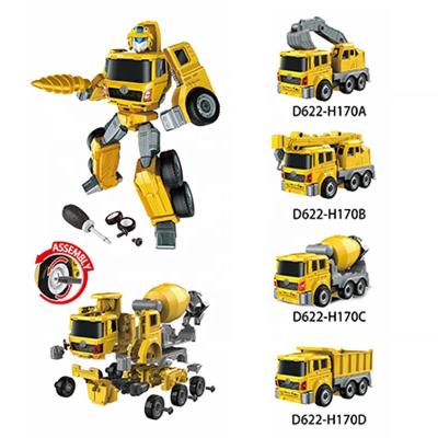 China Toy Plastic Diecas Robot Diecast Transformation Toy Deformable Engineering Car Transformation Toy Educational Gift for sale