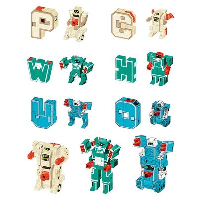 China DIY TOY Deformation Alphabet Robots Toys learning toys transform toy robot letters for kids for sale