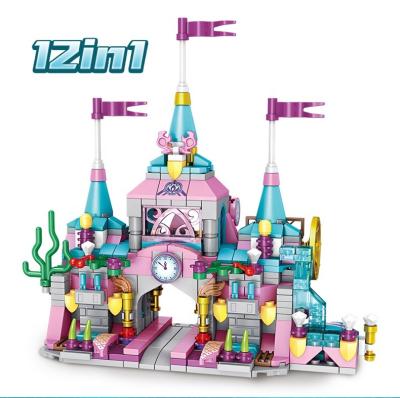 China Building Toy 12 IN 1 Building Block DIY Princess Castle Building Blocks Educational Plastic Children's Toy For Sale for sale