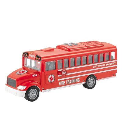 China Boy Diecast Toy Car Children School Bus Toy With Lights Inertial Nose Vehicle Education Toy School Bus Toy Big And Noise for sale