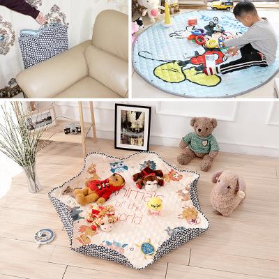 China Toy New Design Soft Universal Round Baby Crawling Mat With Rope Kids Toys Storage Bag Portable Beach Play Mat for sale