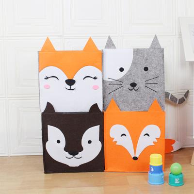 China Viable factory direct cartoon foldable animal non-woven non-woven storage box for home children's toy for sale