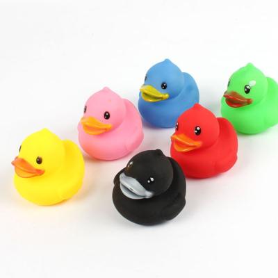 China Bath Toy Colorful Baby Kids Soft Duck Dog Animals With Sound Baby Bathroom Tub Rubber Shower Toy for sale