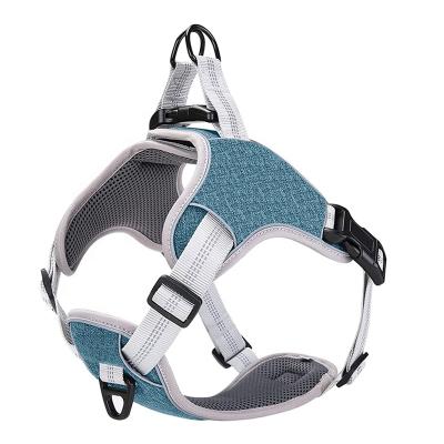 China Padded Adjustable Outdoor Pet Harness Set Breathable Large Easy Walk Mesh Dog Leash Harness for sale