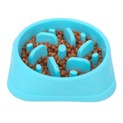 China Non Slip Puzzle Sustainable Interactive Durable Preventing Clogging Healthy Design Silicone Slow Feeding Dog Pet Bowl for sale