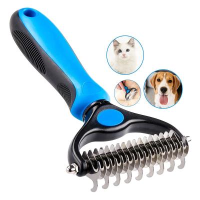 China Sustainable Pet Grooming Products Easy Mats & Tangle Remover Metal Brush Comb Dog Dematting Comb for sale