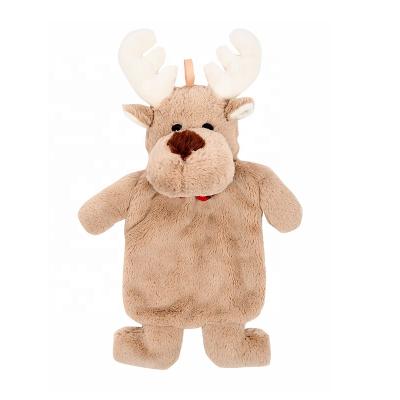 China Keep Warming Mini Hot Water Bag Natural Rubber PVC Hot Water Bottle With Animal Fur Plush Cover for sale