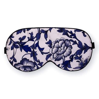 China wholesale comfortable super soft adjustable printing satin silk eye mask with logo satin sleep eye mask for sale