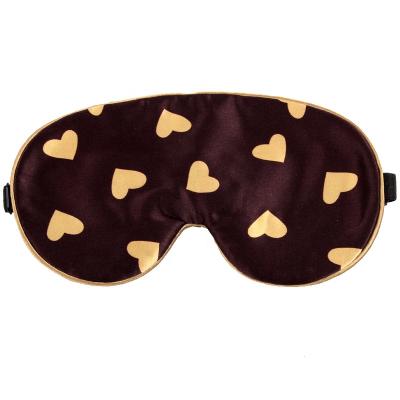 China custom printed luxury 100% silk eye mask women girl elastic strap private label 100% silk eye mask for sale