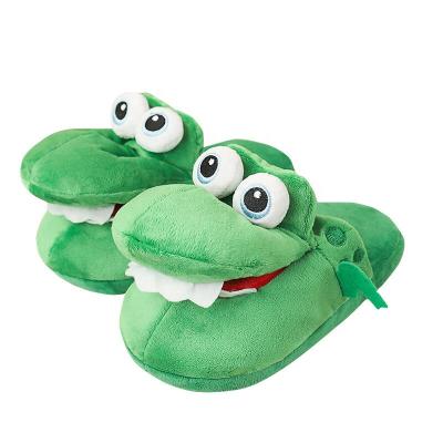 China New Arrival Funny Cute Plush Crocodile Soft Toy Crocodile Slippers With Mouth Open for sale