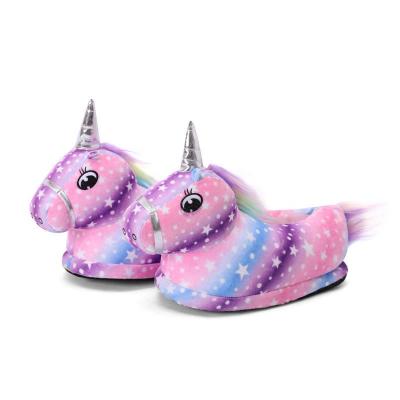 China Wholesale Indoor Comfortable Home Plush Unicorn Slippers Novelty Plush Unicorn Slippers Shoes for sale