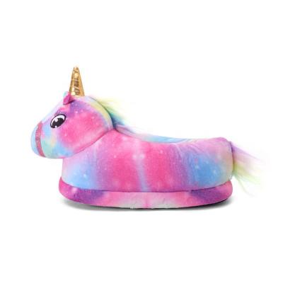 China Custom Made Women's Girls Winter Warm Feet Unicorn Plush Soft Toy Cute DIY Slippers Unicorn Plush Slippers for sale